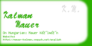 kalman mauer business card